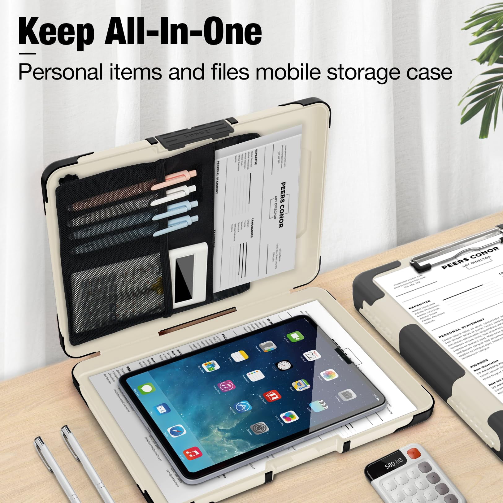 Toughest Clipboard With Storage  Internal Pen Pouch Included Letter/ A4 Size Shockproof Heavy Duty Plastic Clip Boards 8.5x11" High Capacity Clipboards Box Case For Contractor Trucker Driver
