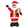 thumbnail image 2 of Tcbosik 7FT Outdoor Christmas Inflatable Decoration - Black Santa Claus Holding Gift Box, w/ Built-in LED Lights for Lawn Yard Garden Patio Decoration., 2 of 7