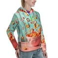 thumbnail image 6 of Wukai Floating Colorful Cereal Print Womens Hoodies Fleece Sweatshirts Long Sleeve Sweaters Pullover Fall Outfits Winter Clothes-Large, 6 of 7