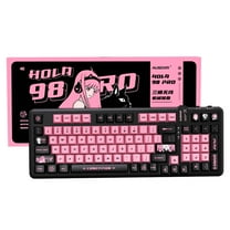 AUSDOM 98Pro Wireless Mechanical Gaming Keyboard, Tri-Mode (Bluetooth/2.4GHz/USB-C), Gasket Hot Swappable, Backlit, PBT Keycaps, Linear Switches, for Windows/Mac/PC(Manga Girl Theme)