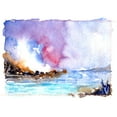 thumbnail image 2 of Randy Noble Fine Art 14x12 White Modern Wood Framed Museum Art Print Titled - Rock Beach, 2 of 4