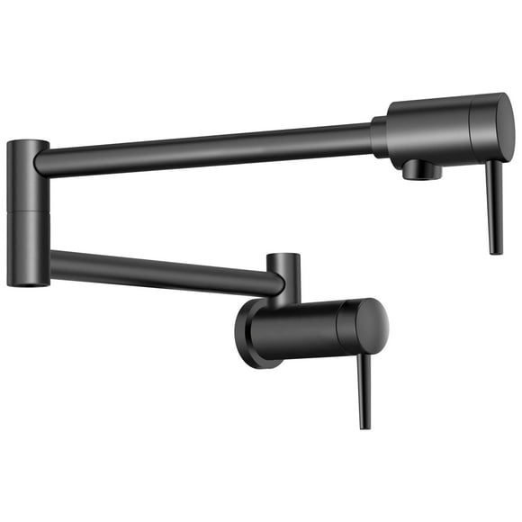 Delta Faucet Contemporary Wall-Mount Pot Filler Faucet, Matte Black 1165LF-BL