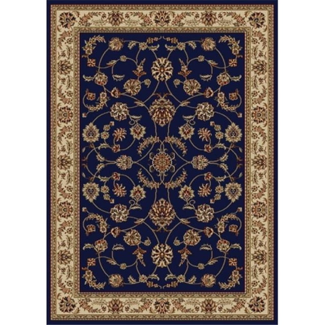 1596-1352-NAVY Como Rectangular Navy Blue Traditional Italy Area Rug, 7 ft. 9 in. W x 11 ft. H