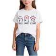 thumbnail image 2 of NAISIBABY Girls Short Sleeve T-Shirt, Round Neck Graphic Summer Cotton Kids Casual Fashion Tee White 4T, 2 of 5
