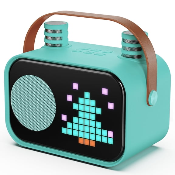 Bocina Bluetooth JYX, Altavoz Portátil con 15 Animaciones, 2 Micrófonos Inalámbricos, Voz Mágica y Divertida, Altavoz Inalámbrico para Fiestas, D58G-T
