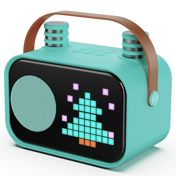 Bocina Bluetooth JYX, Altavoz Portátil con 15 Animaciones, 2 Micrófonos Inalámbricos, Voz Mágica y Divertida, Altavoz Inalámbrico para Fiestas, D58G-T