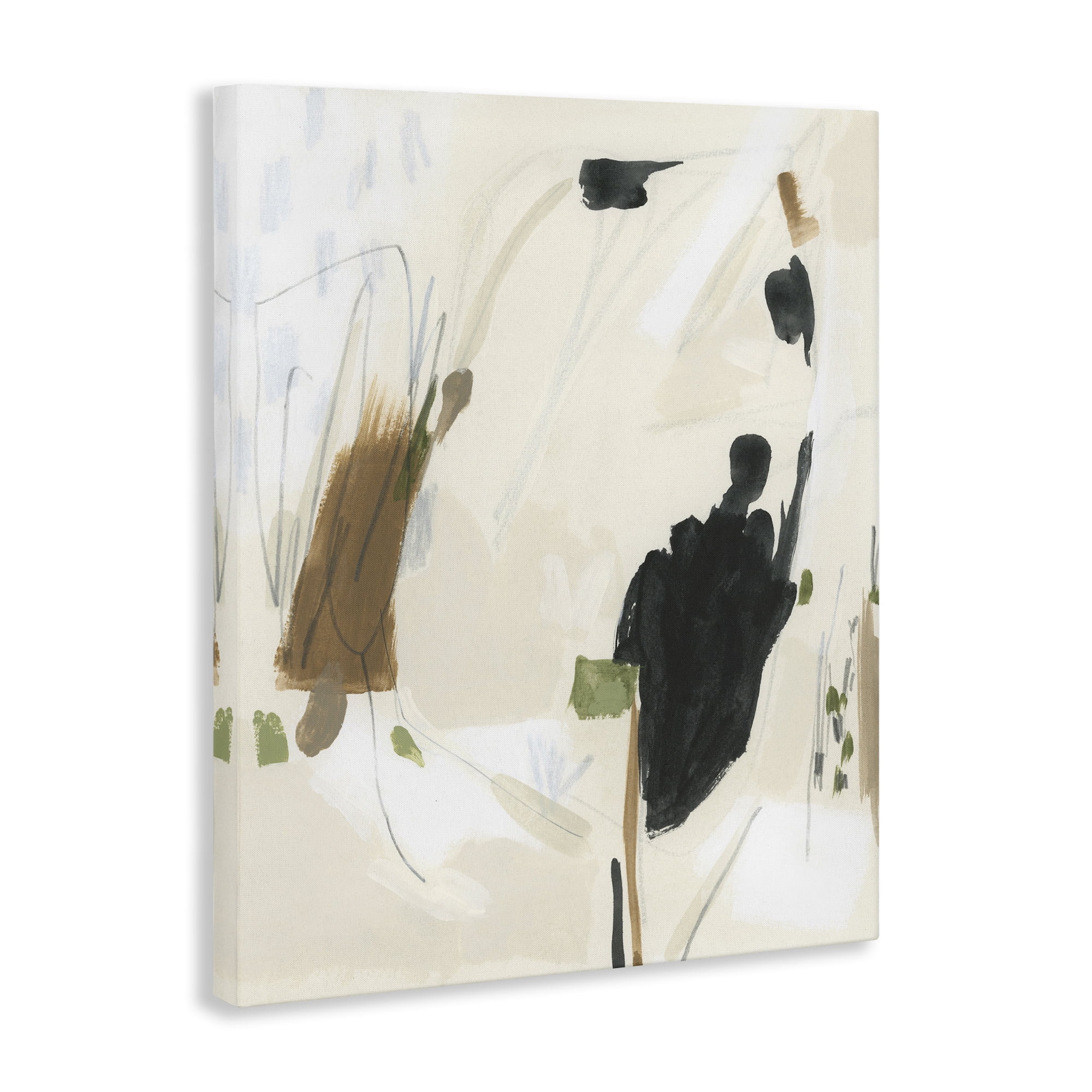 Stupell Industries Subdued Neutral Abstract Abstract Painting Gallery Wrapped Canvas Art Print Wall Art, 30 x 40