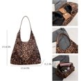 thumbnail image 6 of Suede Leopard Tote Bags for Women  Print Purse Suede Slouchy Hobo  handbags Large Capacity Bag 2 count, 6 of 7