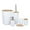 White, variant on Vikakiooze Promotion on Sale! 6 Piece Bathroom Accessory Set With Soap Dispenser Pump, Toothbrush Holder, Toilet Brush, Trash Can,Tumbler And Soap Dish