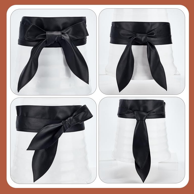 Wide PU Leather Knotted Belt Set Women Wide Knotted Belt Design PU Leather Waistbands Simple  main image 3