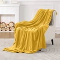 thumbnail image 5 of IR Imperial Rooms Adult Fleece Bed Blanket 310 GSM Microfiber Lightweight Warm Fluffy Cozy Plush Ochre Queen Size, 5 of 15