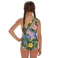thumbnail image 2 of Whosucclay Floral Garden Print Girls One Piece Swimsuit with Mesh Cover Up for Summer Swimming, Adjustable Strap Removable Bra Girls One Piece Swimsuits, 17-18 Years Old, 2 of 10