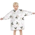 thumbnail image 3 of Pug and Footprints Blanket Hoodies for Kids 6-13YR Oversize Wearable Blanket Hoodies for Boys Girls Teens, 3 of 7
