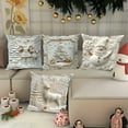 thumbnail image 2 of Uutvery Vintage Christmas Pillow Covers, 4-Pack Set with Reindeer and Snowman Patterns, Holiday Home Decor for Couch Sofa Bed, Soft Throw Covers for Living Room, 2 of 9