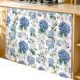 thumbnail image 2 of Blue Spring Floral Cabinet Curtain 35"Wx35"L, Dustproof Under Sink Skirt with Self Adhesive Tape, Watercolor Botanical Elegant Cabinet Curtain Cover for Kitchen Sink, Bathroom Vanity, Laundry Room, 2 of 9