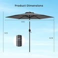 thumbnail image 3 of Gymax Parasol de Patio 7,5 Pi pour l'Extérieur, Parasol de Marché Robuste avec Inclinaison à Bouton-Poussoir, Gris, 3 of 10