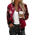 thumbnail image 5 of NMMUED Christmas Jacket for Women Christmas Outfits for Women Workout Jackets for Woman Xmas Gifts for Women Windbreaker Jacket Women Christmas Tops for Women Lightweight Jacket Women Red S, 5 of 6