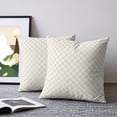thumbnail image 2 of Pillow Covers 26x26 Set of 2, Farmhouse Beige Plaid Throw Pillow Covers Decorative Couch Cushion Cover, Rustic Vintage Grid Checkerboard Microfiber Soft Square Pillowcases for Bedroom Living Room, 2 of 9