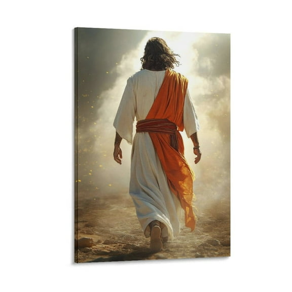 Jesus Christ Wall Art Jesus Walking in The Desert Poster Savior God Canvas Print Posters Art Print Wall Photo Paint Poster Hanging Picture Family Bedroom Decor Gift 12x18inch(30x45cm)