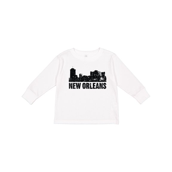 Inktastic New Orleans Skyline Grunge Boys or Girls Long Sleeve Toddler T-Shirt