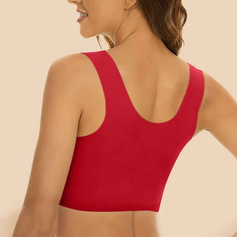 Bigersell Sport Bras for Women Plus Size Sale Clearance Tank Top Bras for  Women T-Shirt Bra Style B2082 V-Neck Padded Bras Pull-On Bra Closure  Juniors Size Wireless Push up Bras Red M 