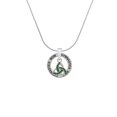 thumbnail image 2 of Delight Jewelry Silvertone Small 2-D Green Trinity Knot Gymnastics Mom Ring Charm Necklace, 18", 2 of 4