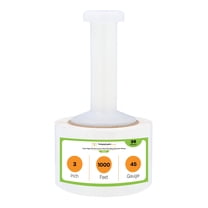 PSBM Mini Stretch Wrap 3" x 1000' 36 Rolls 45 Gauge Clear Plastic Shrink Film with 1 Free Plastic Dispenser Handle Per Case