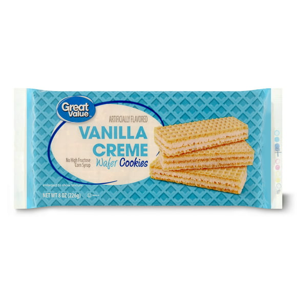 Great Value Vanilla Creme Wafer Cookies, 8 oz