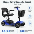thumbnail image 3 of 4 Wheels Mobility Scooter for Adults&Seniors, 350W Electric Powered Wheelchair Device with Extended Battery, Dual Baskets, Rotating Seat, Compact Duty Mobile for Elderly, 3 of 5