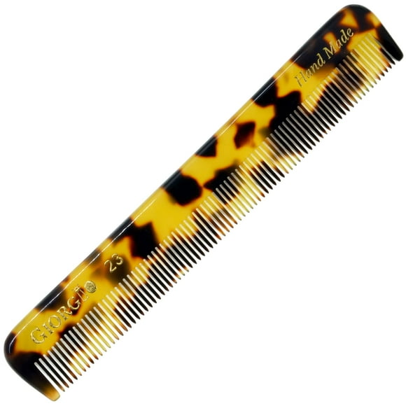 Giorgio G23 Peine de bolsillo hecho a mano con dientes finos para hombres, peine alisador para el cuidado diario, peinado, bigote y barba para hombres, mujeres y niños, uso en húmedo o seco, corte con