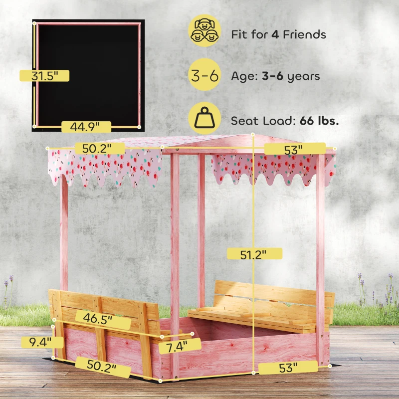 Outdoor Kids Wooden Sandbox