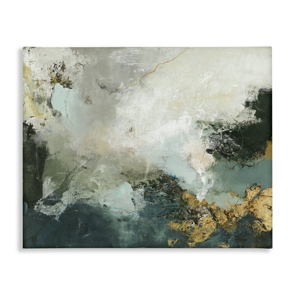 Stupell Industries Stormy Dark Abstraction Abstract Painting Wrapped Canvas Art Print Wall Art, 20 x 16