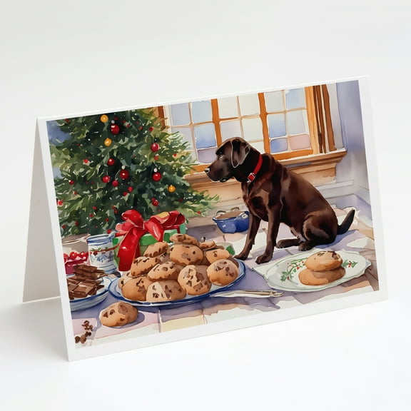 Labrador Retriever Christmas Cookies Greeting Cards Pack of 8 7 in x 5 in