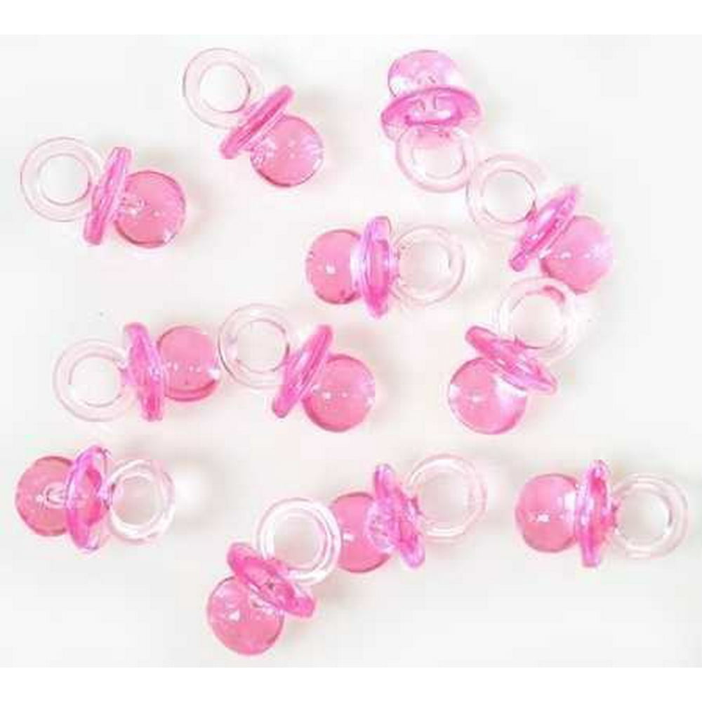 144 Mini Pink Baby Girl Pacifier Baby Shower Reveal Favors Party