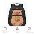thumbnail image 6 of Jeiento Capybara Toddler School Backpack for 2-5 Year Old, 13.5 Inch Lightweight Kids Bag, Bookbag with 2 Front & 2 Mesh Side Pockets, 6 of 7
