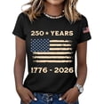 thumbnail image 2 of NMMUED 250 Anniversary USA Shirt Women 4th of July Shirts American Flag Tshirt Patriotic Tee Independence Day Top Black S, 2 of 6