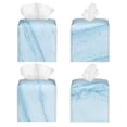 thumbnail image 2 of Picia Blue Marble Pattern Tissue Box Cover,PVC Leather Square Holder,Tissue Box Holder with Magnetic Bottom,Facial Paper Organizer Dispenser-5.2"X5.2"X5.2", 2 of 8
