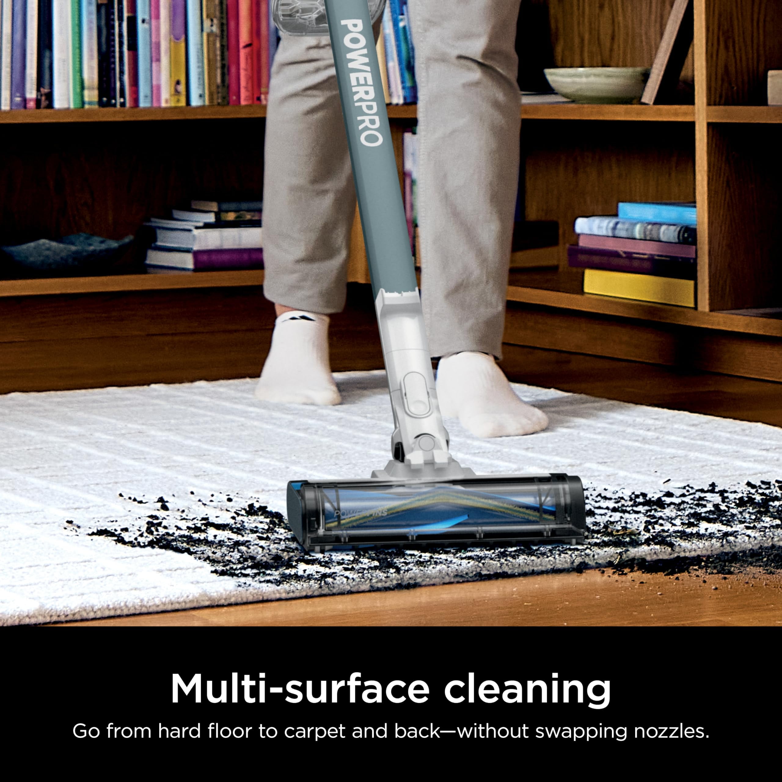 Shark PowerPro Plus Cordless Stick Vacuum, Lightweight, Rechargeable, FloorDetect Technology, HEPA Filter, Up to 50-Minute Runtime, Powerful Pet Hair Pickup, Carpets & Hard Floors, Pure Water, IZ377H