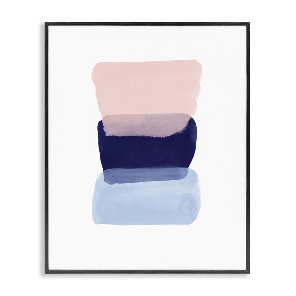 Stupell Industries Mid-Century Layered Squares Abstract Sides Blue Pink Black Framed Giclee Art, 11 x 14, by Seven Trees Design