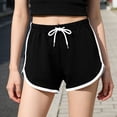 thumbnail image 7 of Karight Womens 3PC Retro Striped Dolphin Hem Athletic Shorts Drawstring Waist Pocketed Workout Running Shorts, 7 of 7