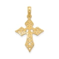 thumbnail image 4 of 14k Yellow Gold Fleur de Lis Cross Pendant for Men and Women Spiritual Polished Filigree Design Faith Symbol Openwork Ornate Charm Jewelry, 4 of 6