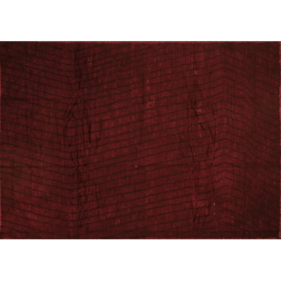 Ahgly Company Indoor Rectangle Abstract Orange Contemporary Area Rugs, 5' x 8'