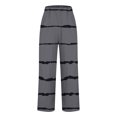 thumbnail image 4 of Timegard Womens Plus Size Pants Striped Straight Leg Elastic Waist Lounge Pants with Pockets Fall Travel, 4 of 5