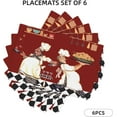 thumbnail image 3 of Chef Kitchen Table Placemats Set of 6 Abstract Funny Chef Cook Theme Kitchen Table Placemats for Living Room Holiday Banquet Red Black Buffalo Check Plaid Kitchen Dining Decor, 3 of 6