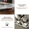 thumbnail image 5 of LiviNest 70 inch Dining Table: Modern Rectangular Faux Marble Kitchen Table with Stainless Steel Base - Large Size Silver Gray Finish for Rental Properties & Multi-Family Use, 5 of 6