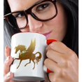 thumbnail image 2 of 3drose, Pretty Image of Gold Pegasus with Floral Graphic Design, 15oz Two-tone Red Mug, 2 of 6