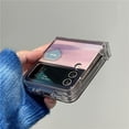 thumbnail image 2 of Lovely Case for Galaxy Z Flip 4 Purple Cloud Painting, Stylish Girly Case for Samsung Z Flip 4 Sunset Print, Hard PC Clear Case for Z Flip 4 Hinge Protection, Cute Women Case for Z Flip 4, 2 of 15
