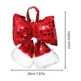 thumbnail image 3 of XYAIYT Sequined Fabric Bow Ornament Christmas Tree Decorations with Hidden Sequins Subtle Reinforced Hanger Loops Wind Resistant Overlocked Edges for Trees Windows Doors 9.3in Red, 3 of 3