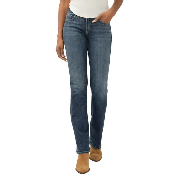 Jeans Silver Jeans Co. Botas delgadas Suki para mujer, color índigo oscuro