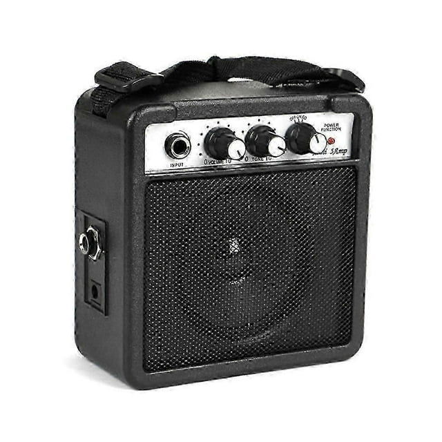 5W Mini Guitar Amplifier Amp Speaker with 3.5mm & 6.35mm Inputs 1/4 Inch Output with Volume Tone Adjustment Overdrive.